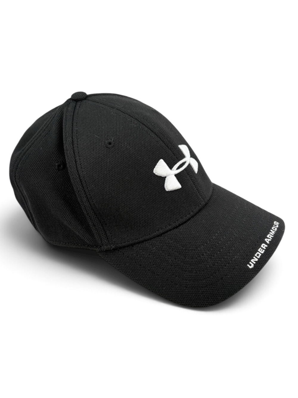 Under Armour Black Ball Cap Hat with Embroidered White Logo Size Medium